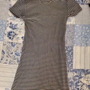 Freshman Black and White Striped Mini Dress